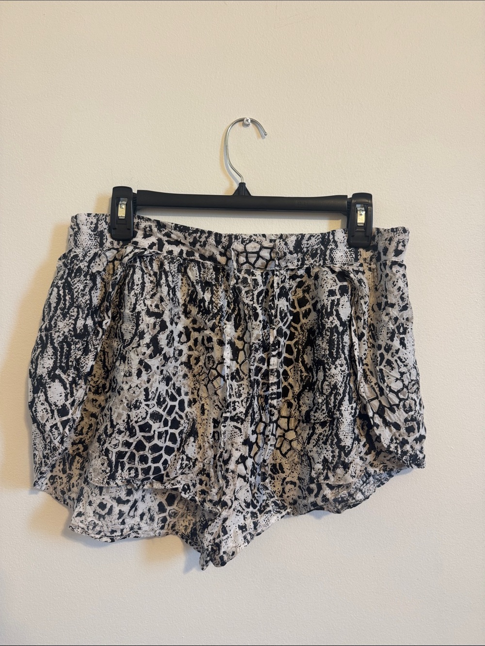 ASOS Black and White Animal Print High-Waist Shorts